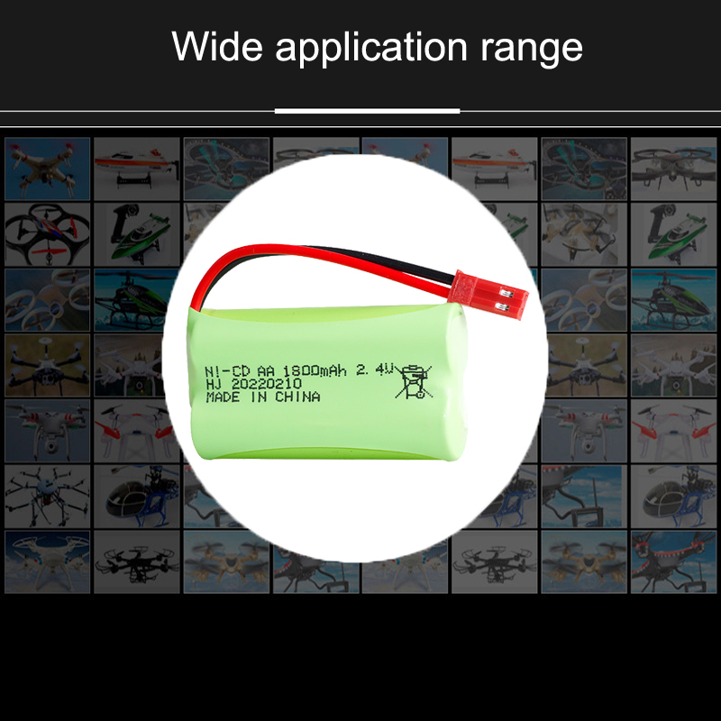 2× 2.4V 1800mAh Rechargeable Ni-CD AA Battery JST plug For Rc toys