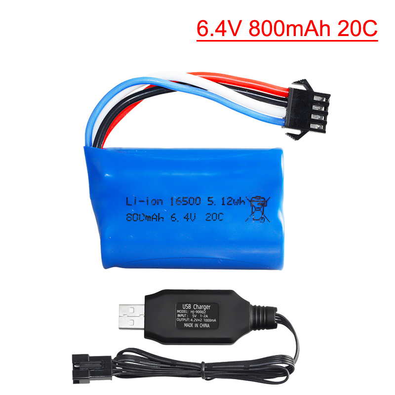 1pcs 6.4V 800mAh Li-ion Battery with charger for 18628 18629 18428